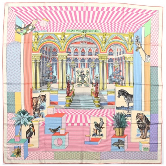 HERMES Shawl Scarf Grand Theatre Nouveau